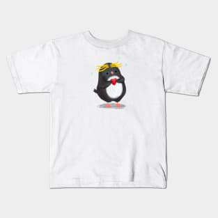 Macaroni Penguin with a heart Kids T-Shirt